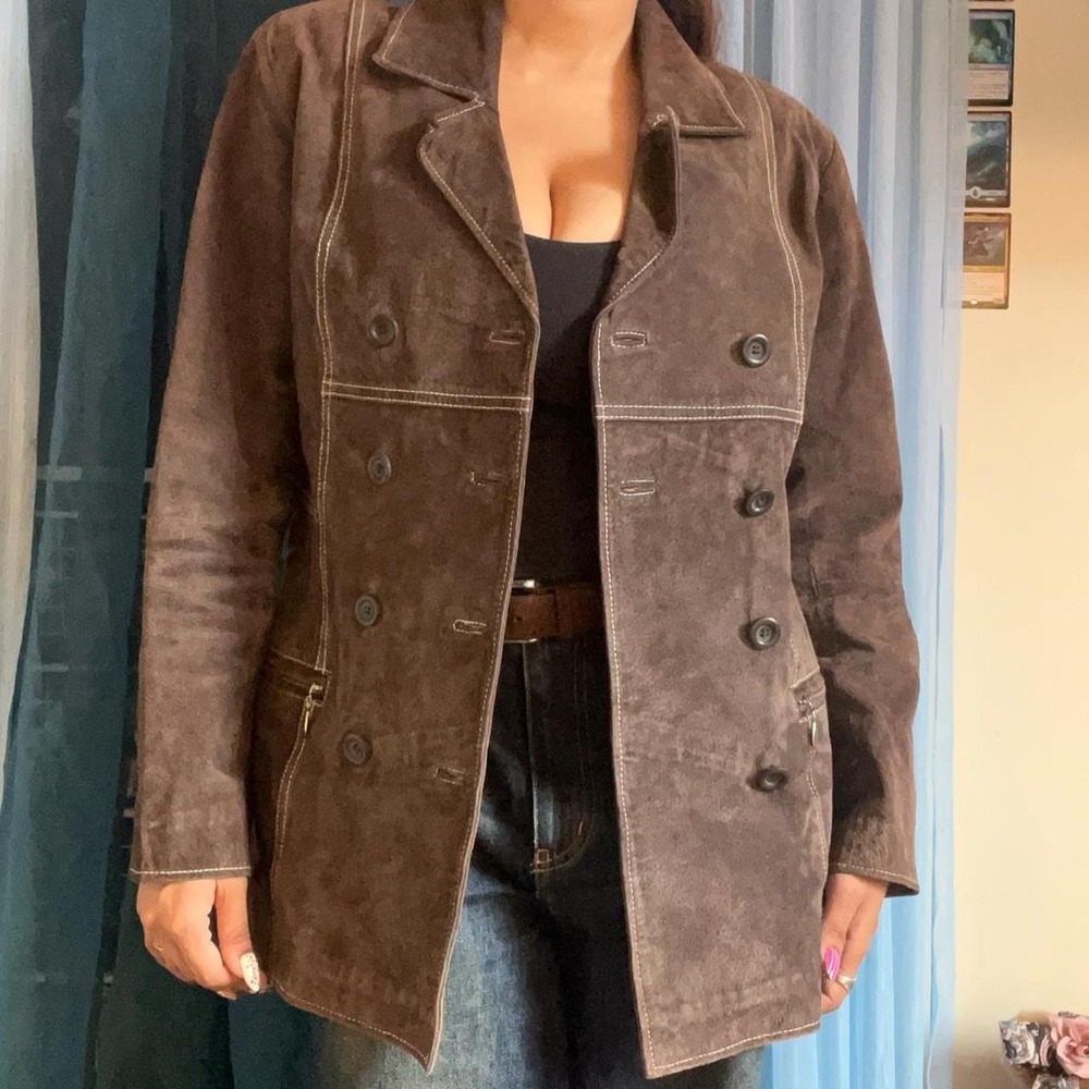 80s BB Dakota Brown Suede Trench